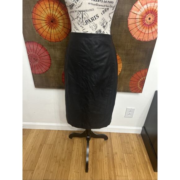 Express Faux Leather High Waisted Full Zipper Pencil Skirt Cruelty Free Sz 12 - Picture 1 of 6